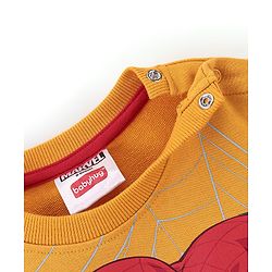 Babyhug Cotton Knit Full Sleeves Sweatshirt Spiderman Graphics Print - Yellow
