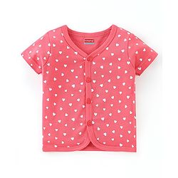 Babyhug 100% Cotton Half Sleeves Front Open Printed Vests  Pack of 3 - Pink & Yellow