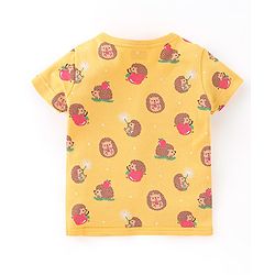 Babyhug 100% Cotton Half Sleeves Front Open Printed Vests  Pack of 3 - Pink & Yellow