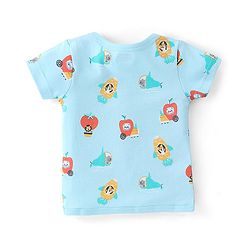Babyhug 100%  Cotton Knit Half Sleeves Front Open Vest Lion Print Pack of 3 - Multicolour