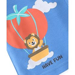Babyhug 100%  Cotton Knit Half Sleeves Front Open Vest Lion Print Pack of 3 - Multicolour