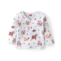 Babyhug Cotton Knit Full Sleeves Front Open Vest Bear Print Pack of 3  - Multicolour