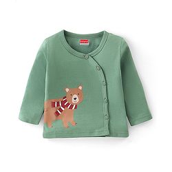 Babyhug Cotton Knit Full Sleeves Front Open Vest Bear Print Pack of 3  - Multicolour