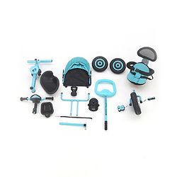 Babyhug Plug & Play Tricycle with Air Wheel Canopy & Parental Handle - Blue