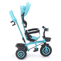 Babyhug Plug & Play Tricycle with Air Wheel Canopy & Parental Handle - Blue