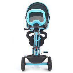 Babyhug Plug & Play Tricycle with Air Wheel Canopy & Parental Handle - Blue
