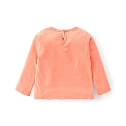 Babyhug Cotton Knit Full Sleeves T-Shirts Heart & Unicorn Print - Pink Peach & White