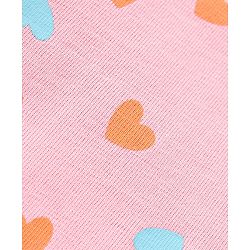 Babyhug Cotton Knit Full Sleeves T-Shirts Heart & Unicorn Print - Pink Peach & White