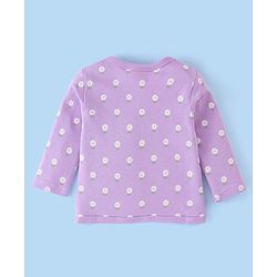 Babyhug 100% Cotton Knit Full Sleeves Front Open Jhablas Bunny Print Pack of 3 - Pink Orange & Purple