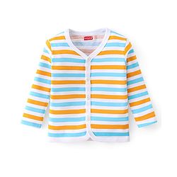 Babyhug 100% Cotton Interlock Knit Front Open Vest Stripes & Bear Print Pack of 3 - Multicolor