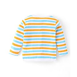 Babyhug 100% Cotton Interlock Knit Front Open Vest Stripes & Bear Print Pack of 3 - Multicolor