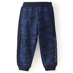 Babyhug Cotton Looper Full Length Lounge Pants Camaflouge Print - Navy Blue