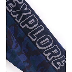 Babyhug Cotton Looper Full Length Lounge Pants Camaflouge Print - Navy Blue