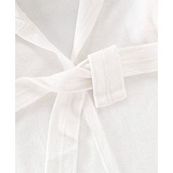Babyhug Cotton Terry Knit Full Sleeves Solid Color Hooded Bath Robe - White
