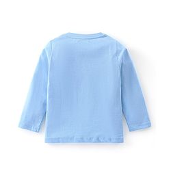 Babyhug Cotton Knit Pack of 3 Full Sleeves T-Shirts with Construction Vehicles Graphic Print - Red & Blue