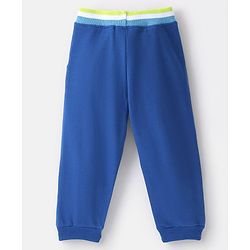 Babyhug Cotton Looper Full Length Lounge Pant Text Print- Blue