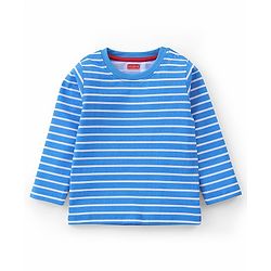 Babyhug Full Sleeves T-Shirt with Graphics Print & Striped Pack of 3 - Blue Red & Yellow