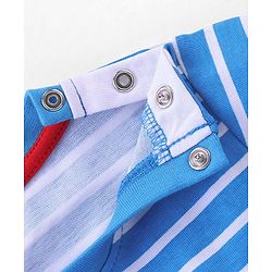 Babyhug Full Sleeves T-Shirt with Graphics Print & Striped Pack of 3 - Blue Red & Yellow