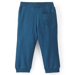 Babyhug Cotton Looper Knit Full Length Lounge Pant Text Printed - Navy Blue