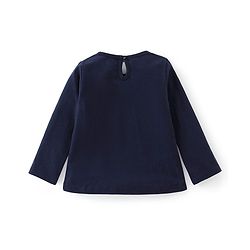 Babyhug Cotton Knit Full Sleeves T-Shirt With Text Graphics - Navy Blue