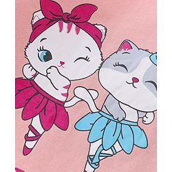 Babyhug Cotton Knit Full Sleeves T-Shirt With Kitty Graphics - Pink
