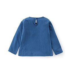 Babyhug Cotton Knit Full Sleeves T-Shirt With Text Graphics - Blue