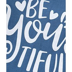 Babyhug Cotton Knit Full Sleeves T-Shirt With Text Graphics - Blue