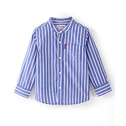 Babyhug 100% Cotton Woven Full Sleeves Striped Shirt - Blue
