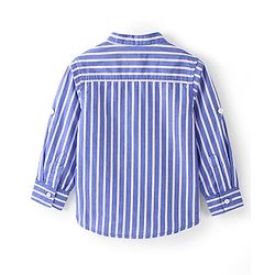 Babyhug 100% Cotton Woven Full Sleeves Striped Shirt - Blue