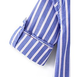 Babyhug 100% Cotton Woven Full Sleeves Striped Shirt - Blue