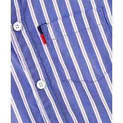 Babyhug 100% Cotton Woven Full Sleeves Striped Shirt - Blue