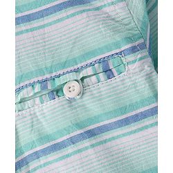 Babyhug Cotton Woven Full Sleeves Shirt Striped - Blue