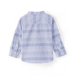Babyhug Cotton Full Sleeves Mandarin Collared Striped Kurta Shirt - Blue