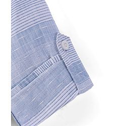 Babyhug Cotton Full Sleeves Mandarin Collared Striped Kurta Shirt - Blue