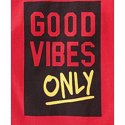 Babyhug Cotton Knit Full Sleeves T-Shirt Text Print - Red