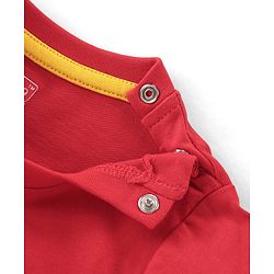 Babyhug Cotton Knit Full Sleeves T-Shirt Text Print - Red