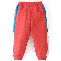 Babyhug Cotton Looper Knit Full Length Lounge Pant Text Printed - Maroon