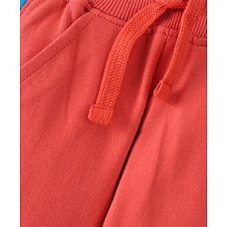 Babyhug Cotton Looper Knit Full Length Lounge Pant Text Printed - Maroon