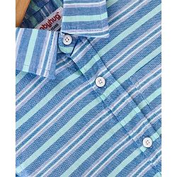 Babyhug Cotton Woven Full Sleeves Striped Shirt - Blue
