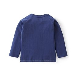 Babyhug Cotton Knit Full Sleeves T-Shirt with Alligator Graphics Print - Blue