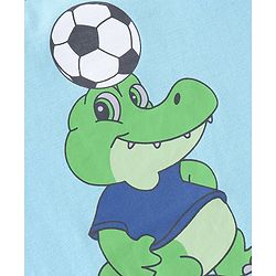 Babyhug Cotton Knit Full Sleeves T-Shirt with Alligator Graphics Print - Blue