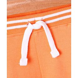 Babyhug Cotton Looper Text Printed Full Length Track Pant - Orange