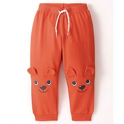 Babyhug Cotton Looper Full Length Solid Lounge Pant - Maroon
