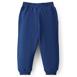 Babyhug Cotton Looper Knit Full Length Lounge Pant Bear Printed - Navy Blue