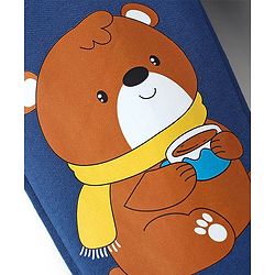 Babyhug Cotton Looper Knit Full Length Lounge Pant Bear Printed - Navy Blue