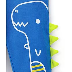 Babyhug Cotton Looper Knit Full Length Lounge Pant Dino Printed - Blue