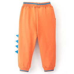 Babyhug Cotton Looper Full Length Lounge Pant Dino Printed - Orange