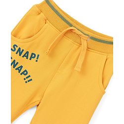 Babyhug Cotton Looper Knit Full Length Lounge Pant Crocodile Printed - Yellow