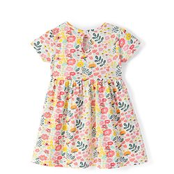 Babyhug Knit Half Sleeves Floral Printed Frocks Pack of 2 - Red & White