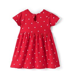 Babyhug Knit Half Sleeves Floral Printed Frocks Pack of 2 - Red & White